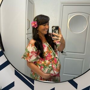 Baltic Born Tropical Floral Pink Maxi Dress